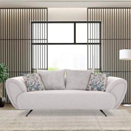 casacraft from pepperfry New Jersey Fabric 3 Seater Sofa in Silver Colour-picture-45
