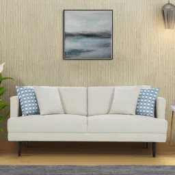 Pescara Velvet 3 Seater Sofa in Ivory Colour-image-77