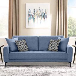 casacraft from pepperfry Portland Fabric 3 Seater Sofa in Blue Colour-picture-35