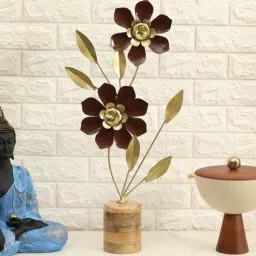 vedas Metal Maroon Bustle Flower Table Decor-picture-26