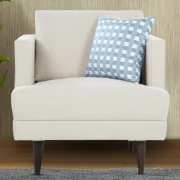 Pescara Velvet 1 Seater Sofa in Ivory Colour-image-80