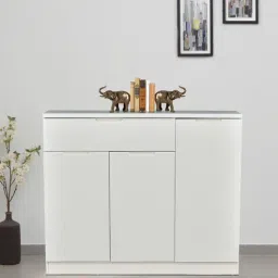royaloak Nova 3 Door Shoe Cabinet in White Colour-picture-25