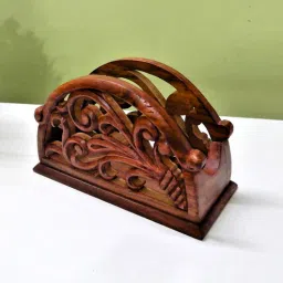 disoo fashions Brown Handpainted Wood Tissue Holder-picture-17