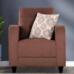 casacraft from pepperfry Ashford Fabric 1 Seater Sofa in Brown Colour-picture-31