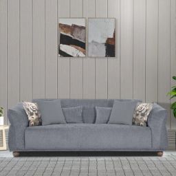 casacraft from pepperfry Newport Fabric 3 Seater Sofa in Dark Grey Colour-picture-39