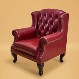 three sixty Heirloom Leather Lounge Chair In Burgandy Colour-picture-39