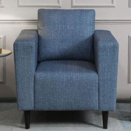 woodsworth from pepperfry Miami Fabric 1 Seater Sofa In Indigo Blue Colour-picture-10