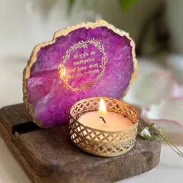 home arte Pink Stone Figurine Tea light Holder-picture-7