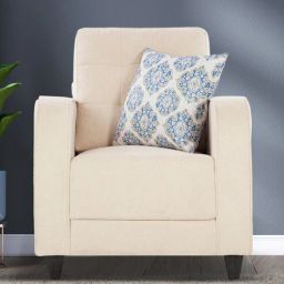 casacraft from pepperfry Ashford Fabric 1 Seater Sofa in Beige Colour-picture-30