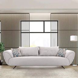 casacraft from pepperfry New Jersey Fabric 4 Seater Sofa in Silver Colour-picture-18
