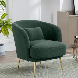 casacraft from pepperfry Cititum Fabric Barrel Chair In Green Colour-picture-24