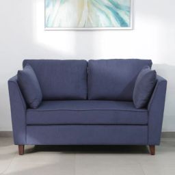 woodsworth from pepperfry Miranda Chenille Fabric 2 Seater Sofa In Navy Blue Colour-picture-31