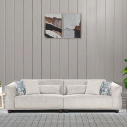 casacraft from pepperfry Newport Fabric 4 Seater Sofa in Ivory Colour-picture-41