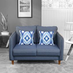 casacraft from pepperfry Amelio Velvet 2 Seater Sofa In Denim Blue Colour-picture-49
