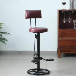bohemiana from pepperfry Alphonse Metal Bar Stool In Black Colour-picture-11
