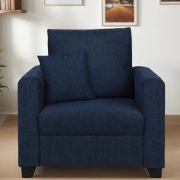 mintwud from pepperfry Bingo Fabric 1 Seater Sofa In Cool Cobalt Colour-picture-45