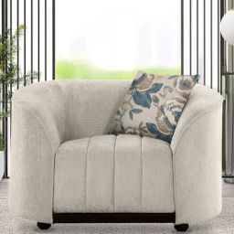 casacraft from pepperfry Mystic Boucle Fabric 1 Seater Sofa in Sandy Brown Colour-picture-2