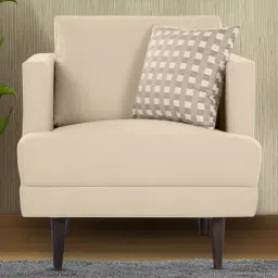 Pescara Velvet 1 Seater Sofa in Beige Colour-image-11