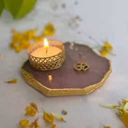 home arte Pink Stone Figurine Tea light Holder-picture-26