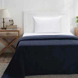 maspar Blue Solid TC 256 Cotton Single Bed Bedcover-picture-13