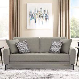 casacraft from pepperfry Portland Fabric 3 Seater Sofa in Grey Colour-picture-22