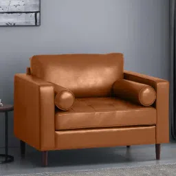 timberly Bruch Pu Leather 1 Seater Sofa in Tan Colour-picture-35