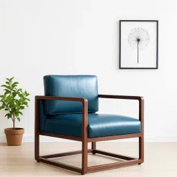 timberly Aura Pu Leather Arm Chair in Blue Colour-picture-40