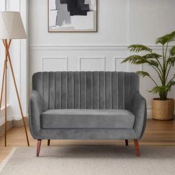 mintwud from pepperfry Elza Velvet 2 Seater Sofa in Grey Colour-picture-16