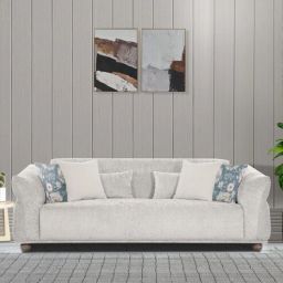 casacraft from pepperfry Newport Fabric 3 Seater Sofa in Ivory Colour-picture-13