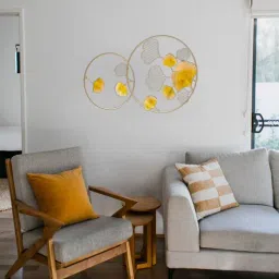decorativs Floral Gold & Yellow Iron Wall Art-picture-16