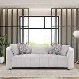 casacraft from pepperfry Mystic Fabric 3 Seater Sofa in Silver Colour-picture-27