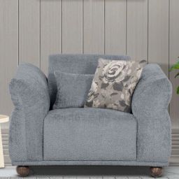 casacraft from pepperfry Newport Boucle Fabric 1 Seater Sofa in Dark Grey Colour-picture-0