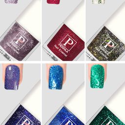 PERPAA Set Of 6 Glitter Light Flashing Sparkly Gel Nail Polish - 5ml Each-32
