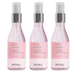 VITRO Set of 3 Hydro Distilled Edible Damask Rose Water Sprays - 200 ml each-11