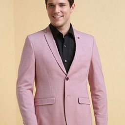 Allen Solly Self Designed Slim-Fit Single Breasted Pure Cotton Blazer-picture-10