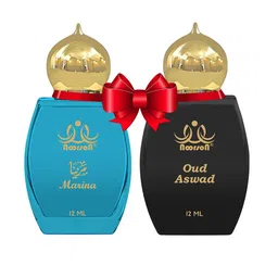 Noorson Set of 2 Marina & Oud Aswad Long Lasting Roll-On Attar - 12ml Each-image-99