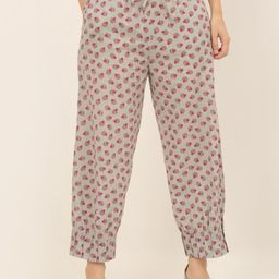 Laado - Pamper Yourself Women Grey Printed Pure Cotton Salwar-image-22