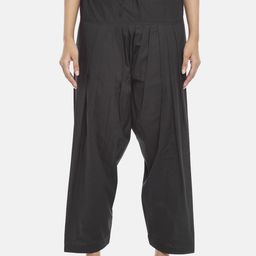 RANGMANCH BY PANTALOONS Black Solid Pure Cotton Salwar-image-1