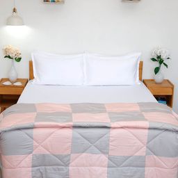 Ariana Pink & Grey Geometric Microfiber AC Room 150 GSM Double Bed Comforter-image-56