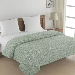 SWAYAM Green Printed Heavy Winter 350 GSM Cotton Double Bed Comforter-5