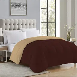 CURIOUS LIFESTYLE Brown & Tan Microfiber Double Bed Comforter-10
