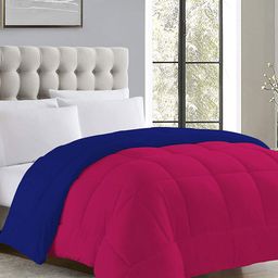 CURIOUS LIFESTYLE Pink & Blue Microfiber Heavy Winter Reversible Single Bed Comforter-image-87