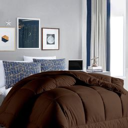 RAZZAI Coffee Brown Microfiber Mild Winter 300 GSM Single Bed Comforter-image-46