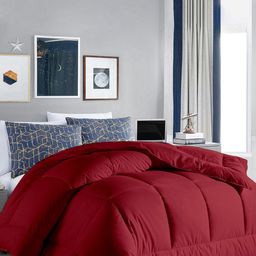 RAZZAI Burgundy Microfiber Mild Winter 300 GSM Single Bed Comforter-image-90