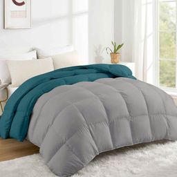 RAZZAI Teal & Silver-Toned Microfiber Mild Winter 500 GSM Single Bed Comforter-image-87