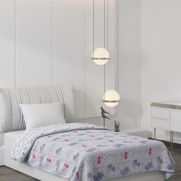 Monte Carlo Grey & Red Floral AC Room 150 GSM Single Bed Comforter-image-47