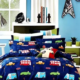 RRC Blue Cartoon Characters AC Room 210 GSM Single Bed Comforter-image-79