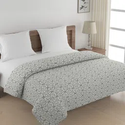 SWAYAM Grey & Off White Ethnic Motifs AC Room 150 GSM Double Bed Comforter-image-49