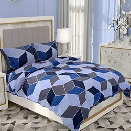 RRC Navy Blue & Grey Geometric Printed AC Room 210 GSM Double Bed Comforter-picture-29