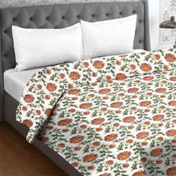 RRC Maroon & White Floral Microfiber 200 GSM Mild Winter Double Bed Comforter-26